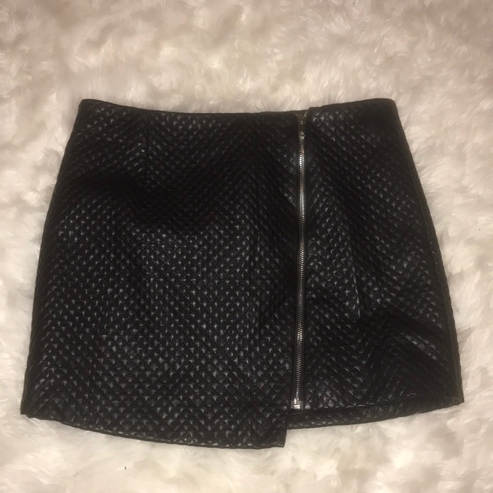 Black leather skirt